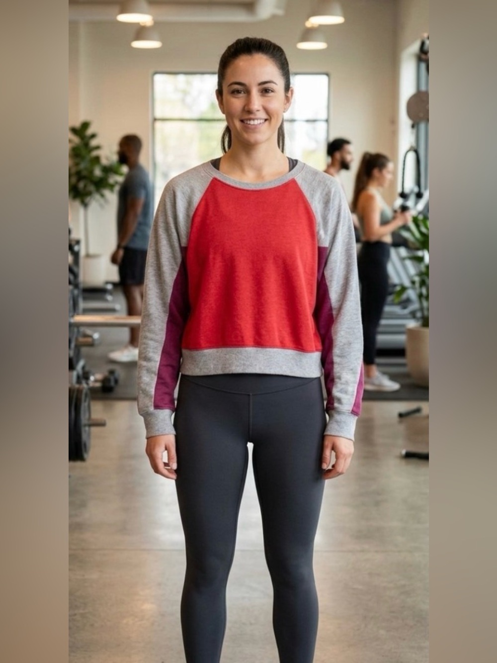 Alternative Apparel Red Gray L Eco Fleece Alternative Women's Sweatshirt